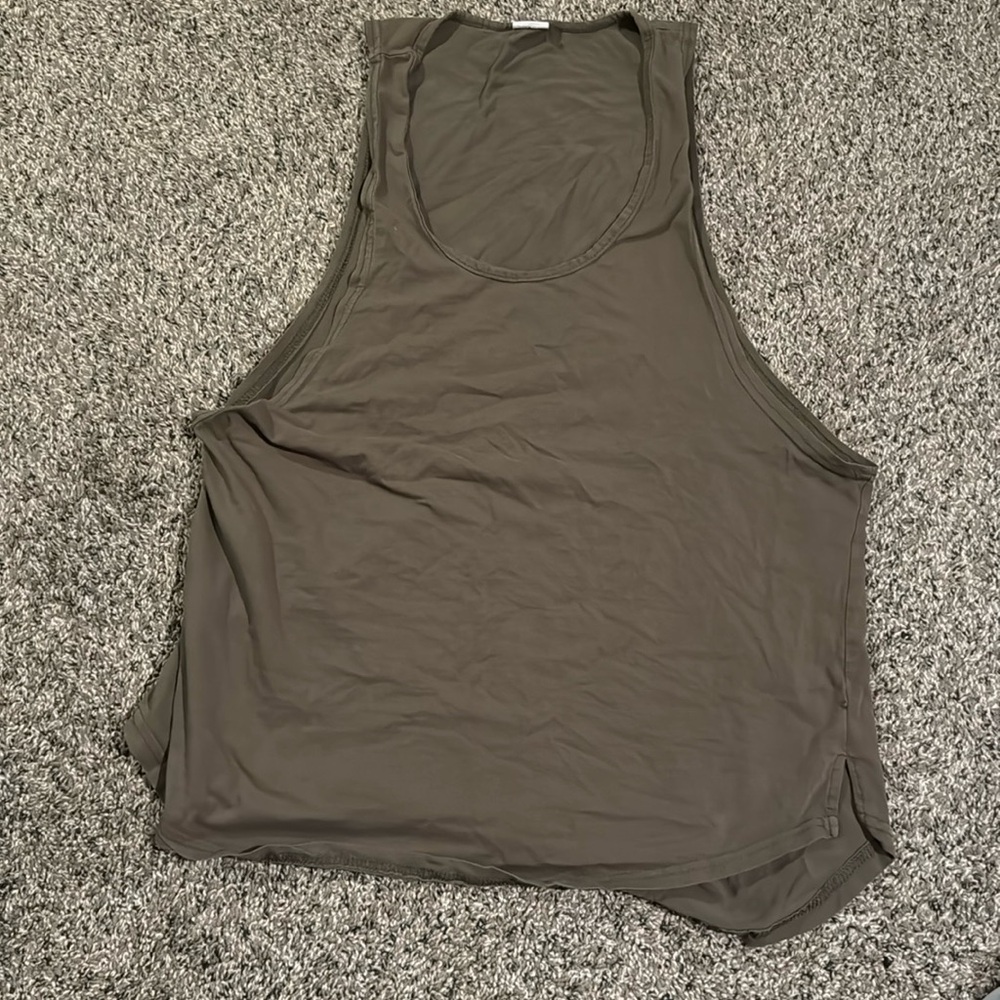 Army green stringer/tank top